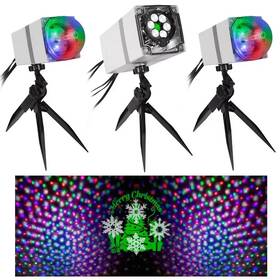 Gemmy 191245831044 Led Outdoor Christmas Projection Set Orchestra Of Lights 3 Spotlights And Speaker