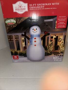 Gemmy 191245835561 Holiday Time Giant Snowman 10 Ft Lighted Christmas Airblown Inflatable