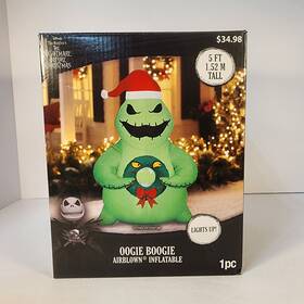 Gemmy 191245836957 Oogie Boogie Nightmare Before Christmas 5ft Tall Inflatable Disney