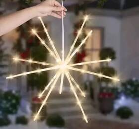 Gemmy 191245837022 Led Lightshow Hanging Christmas Starburst Decoration Classic White 22 Inch