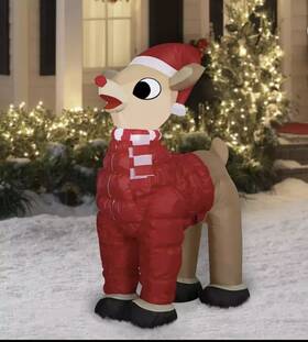 Gemmy 191245840763 Rudolph The Red-nosed Reindeer Airblown Inflatable 4.5ft Light Up Christmas