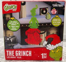 5967805 Gemmy 191245842699 Grinch Lightshow Multi-function Red Green Pops Out Chimney Led Christmas