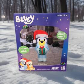 Gemmy 191245845263 Christmas Inflatable Bluey With Present 3.5 Ft Holiday Air Blown