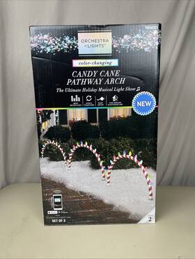 Gemmy 191245861959 Orchestra Of Lights 3-count Led Christmas Candy Cane Arch Pathway Markers