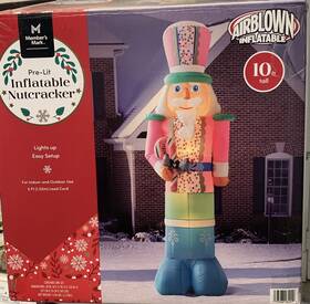 Gemmy 193968282929 Holiday Christmas 10 Ft Tall Pink Nutcracker Airblown Inflatable Candy