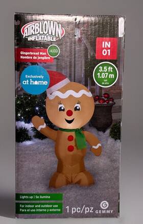 Gemmy 197154283554 Airblown Inflatable Gingerbread Boy 3.5ft Christmas Yard Decor Led Xmas