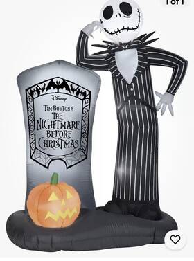 224778 Gemmy The Nightmare Before Christmas Jack And Tombstone 6 Ft. Airblown Inflatable