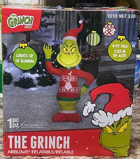 24gm83863 Gemmy 4 Ft. Led Grinch In Max Sweater Christmas Airblown Inflatable