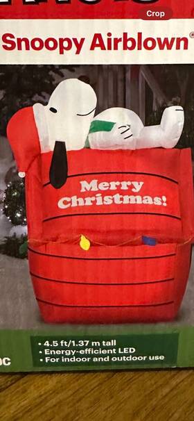 286-1731 Gemmy 4.5ft Peanuts Snoopy Scene Airblown Inflatable Christmas Yard Decoration 12v