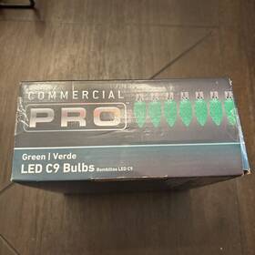 3723834 Gemmy Commercial Pro 25 Ct C9 Green Led Christmas String Light Bulbs E17 Base