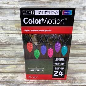 3723840 Gemmy Lightshow 24 Count 23 Ft C9 Color Motion Multicolor Led Christmas Lights