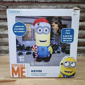 39382 Gemmy Despicable Me Christmas Kevin 8 Ft Airblown Inflatable In Box - Tested
