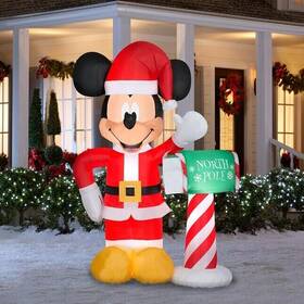 4963555 Gemmy Disney Christmas 7 Ft Mickey Mouse With North Pole Mailbox Inflatable Nib