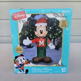 5967901 Gemmy Mickey Mouse Led Light Up Inflatable 3.5ft Christmas Disney Sweater
