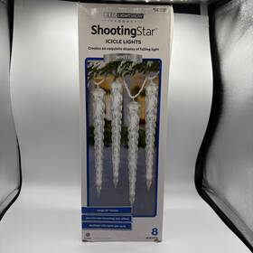 5969255 Gemmy Led Lightshow Shooting Star White Icicle Lights Set Of 8 Christmas