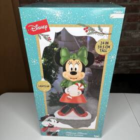 756954 Gemmy Disney Minnie Mouse 2ft Lighted Blow Mold Christmas Indoor Outdoor Decoration