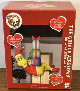 Gemmy 789112736518 Dr. Seuss The Grinch Hanging 4ft Airblown Inflatable Stealing Presents Christmas