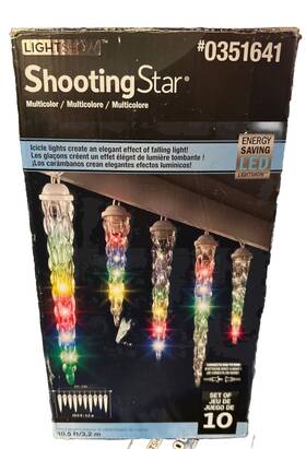 83543 Gemmy Lightshow 10 Multi Led Falling Shooting Star Christmas Icicle Light Decor