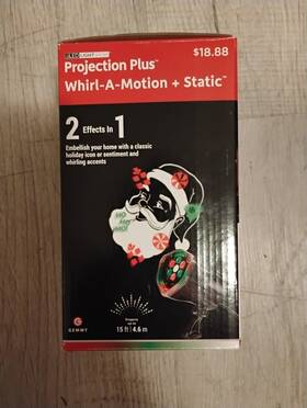 85768 Gemmy Led Lightshow Projection Plus Whirl-a-motion-static Santa Christmas