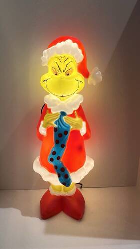 880191 Gemmy Dr. Seussft Grinch Light-up Christmas Decoration Blow Molded 24.2