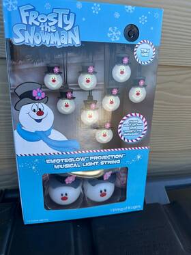 882813 Gemmy Frosty The Snowman Musical Led Light Set 8 Lights Christmas Winter String