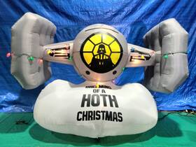 883121 Gemmy 37244 8ft Airblown Inflatable Stars Wars Christmas Tie Fighter With Sign C214