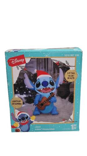 884755 Gemmy 3 Ft. Led Stitch With Ukulele Christmas Airblown Inflatable