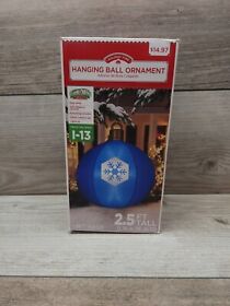 726560 Gemmy Christmas 2.5 Ft Hanging Blue And White Ball Ornament Airblown Inflatable