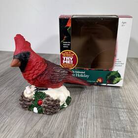 14769 Gemmy Industries Vintage Singing Cardinal Red Bird Christmas Song Move Motion Activate Rare