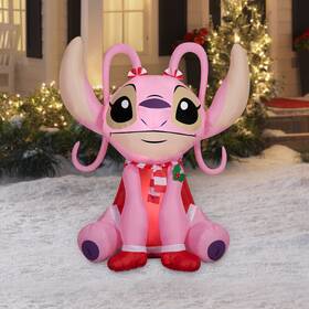Gemmy Industries 445016666629 4.5 Ft Angel With Scarf And Bows Christmas Airblown Yard Inflatable Multicolor