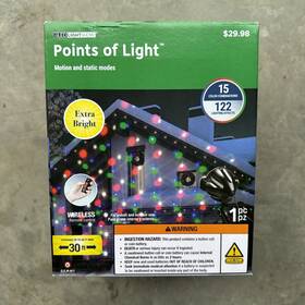 883256 Gemmy Industries Led Lightshow Christmas Lights Projector 122 Lighting Effects Indoor/outdoor Nib
