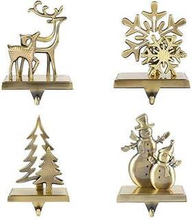 4christmas Genggeng 791715625649 Christmas Stocking Holders For Fireplace Set Of Weighted