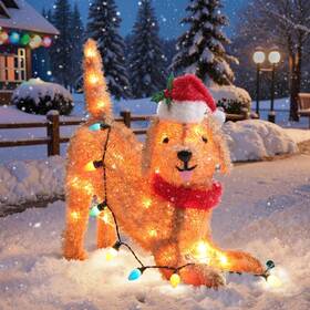 Sdzs015-6 Genimo Outdoor Dog Christmas Decorations 21 Inch Lighted Holiday