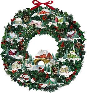 German Edition 050003714387 Christmas Wreath With Festive Houses Double Sided Coppenrath Advent Calendar