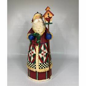 1083800 Gerson International Santa Claus Figurine Old World Christmas Patchwork Coat