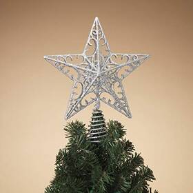 2446000 Gerson Plastic Silver Glitter Star Christmas Tree Topper 11 Inch New