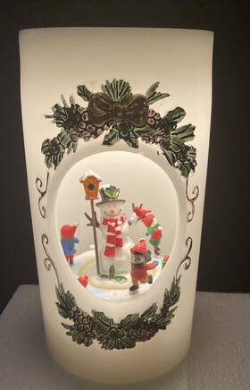 Gerson 687293528291 Christmas Musical Lighted 8 Inch Candle Snowman Kids Cardinal Skating Animated New
