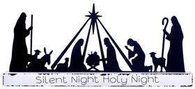 Xuyang-24-07 Ghostmagic Nativity Scene For Christmas Metal Decoration Sign Set With Black