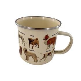 Gr270058 Gift Republic Vtg Style Retro Dog Enamel Mug Metal Coffee Travel Cup Cabin Camp Xmas Dogs