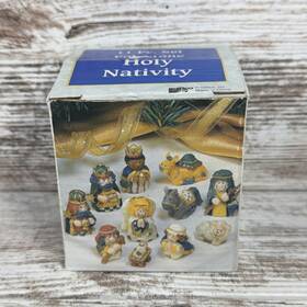05211 Giftco Vintage Holy Nativity Miniatures 11 Pc Set Polystone Christmas New/nib
