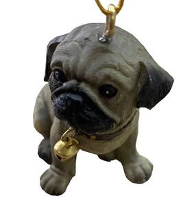 94196 Gisela Graham London Pug Puppy Sitting Resin Holiday Christmas Ornament Nwt