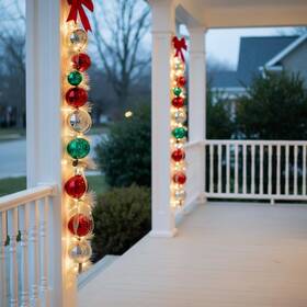 Mel-glikceil-1743 Glikceil 5.9 Ft Christmas Garland With Lights For Porch Decor Xmas White Feather Boa G