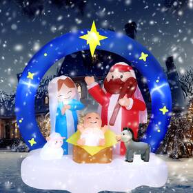 Zee-glimin-1289 Glimin 6 Ft Christmas Nativity Scene Decoration Centerpiece For Garden Yard Lawn A