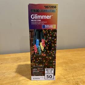 Glimmer 086786897508 Led Mini Christmas Lights Multicolor Set Of 50 - 16.3ft Gemmy Lightshow