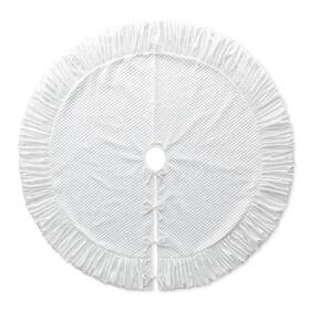 2020100004 Glitzhome 60 Inch D Oversized Deluxe White Velvet Ruffled Christmas Tree Skirt