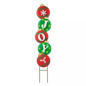 Glitzhome 711182014401 42 Inch H Metal Joy Ornament Christmas Yard Decor Stake Or Wall