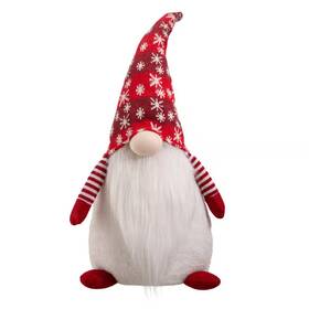 Glitzhome 726084499973 24 Inch H Fabric Christmas Gnome Standing Decor