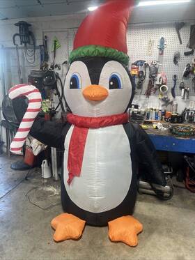 Glitzhome 941327134662 8ft Lighted Christmas Airblown Inflatable Led Penguin Decor