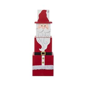 Gh40768r1-1 Glitzhome Christmas Santa Nutcracker Wood Box Porch Decor 24.5 Inch H Reversible