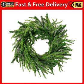 Gllbtpt 744110992106 Christmas Cedar Wreaths 20 Inch Artificial Green Wreath Greenery Realistic